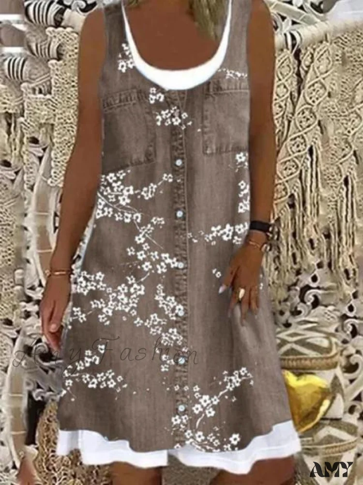 Amy Fashion - Large Big Printed Patchwork Boho Casual Party Dresses - Image 28