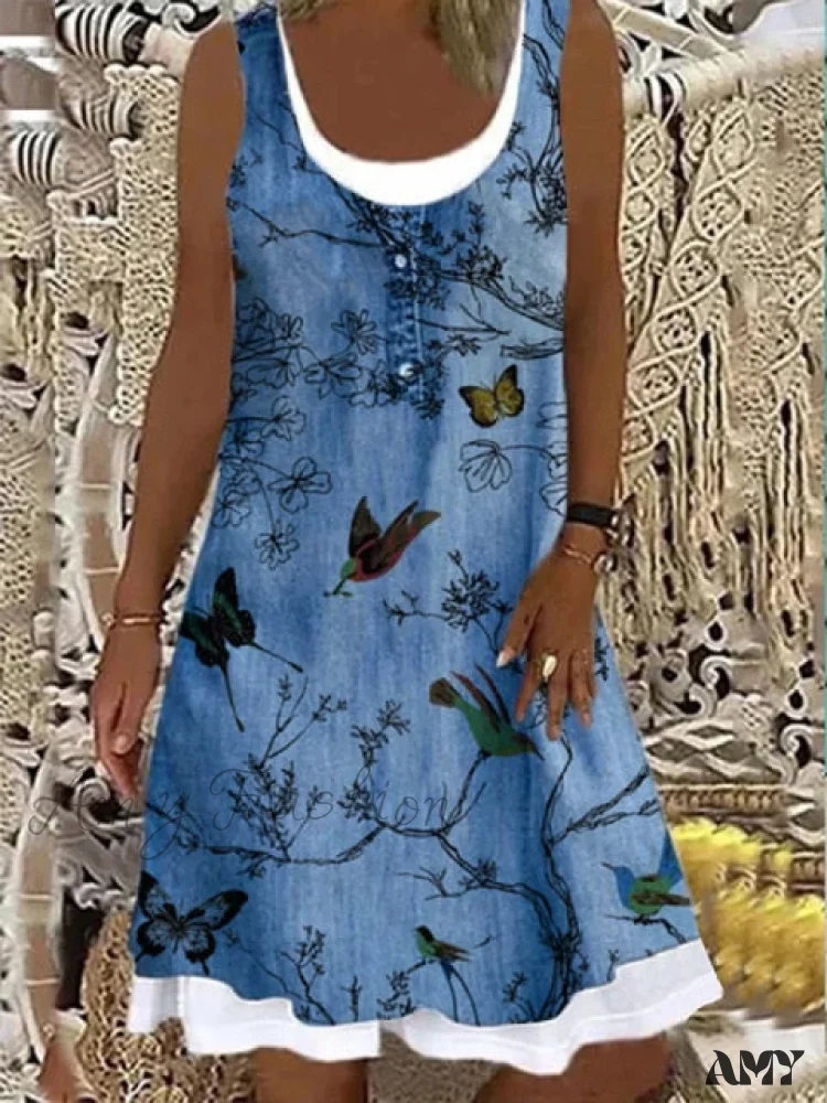 Amy Fashion - Large Big Printed Patchwork Boho Casual Party Dresses - Image 31
