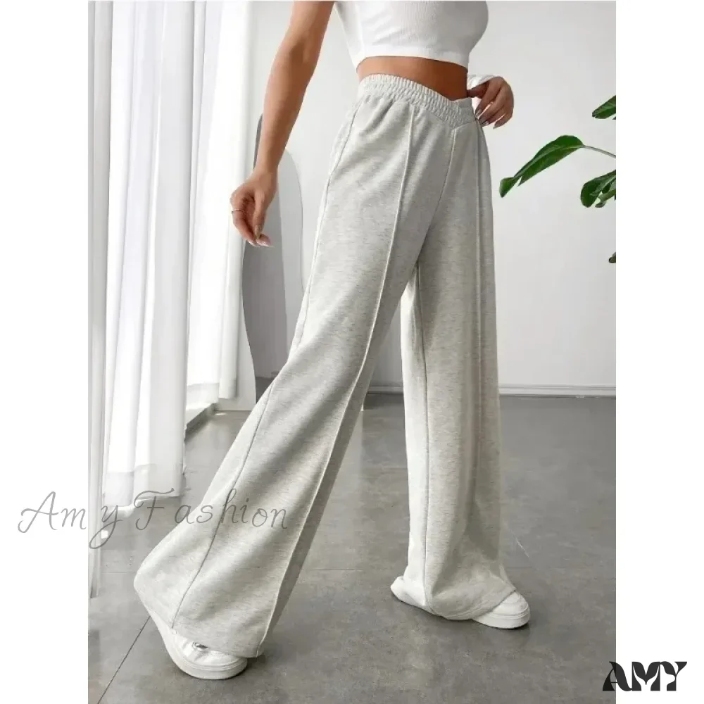Large High-Waisted Wide Leg Fashionable Versatile Casual Pants - Image 3