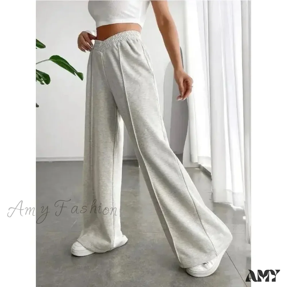 Large High-Waisted Wide Leg Fashionable Versatile Casual Pants - Image 4