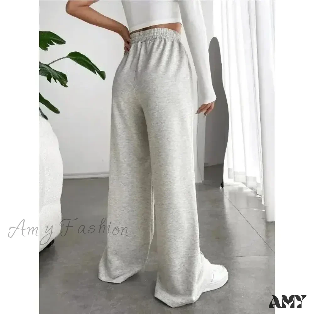 Large High-Waisted Wide Leg Fashionable Versatile Casual Pants - Image 5