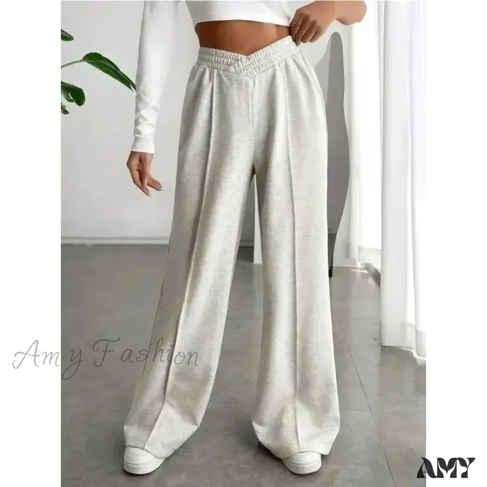 Large High-Waisted Wide Leg Fashionable Versatile Casual Pants - Image 6