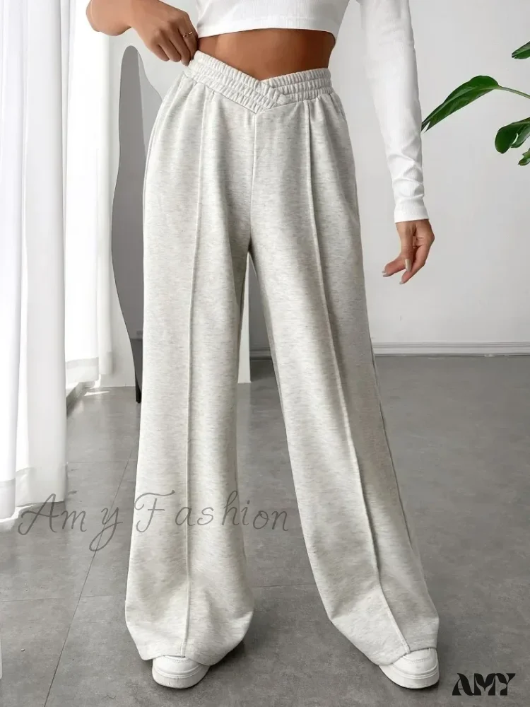 Large High-Waisted Wide Leg Fashionable Versatile Casual Pants - Image 7