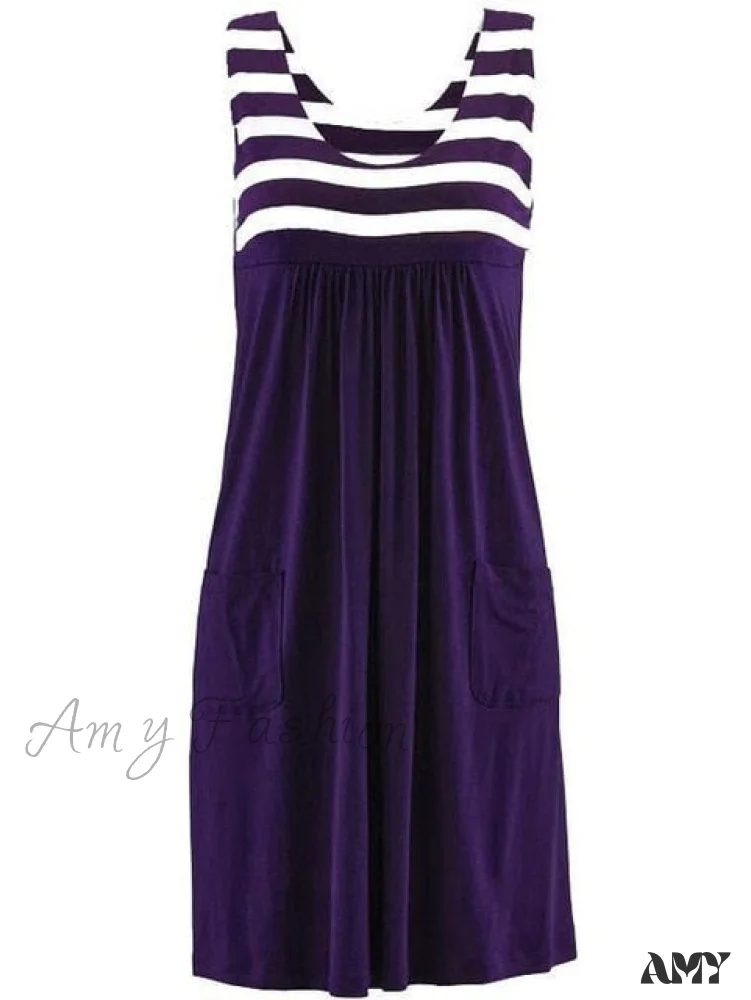 Amy Fashion - Large Size Loose Simple Sleeveless Dress - Image 3