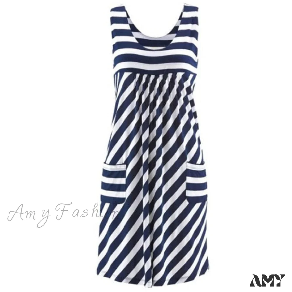 Amy Fashion - Large Size Loose Simple Sleeveless Dress - Image 6