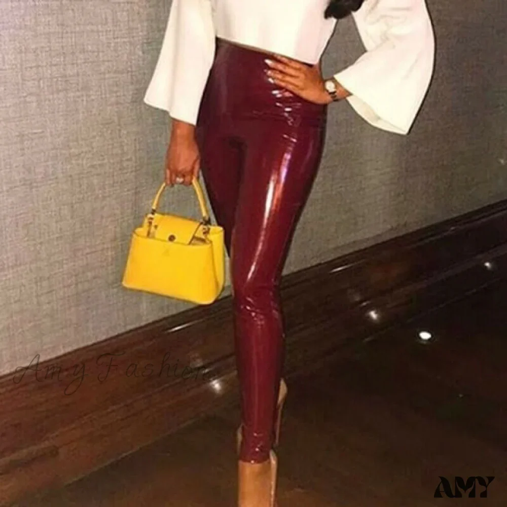 Amy Fashion - High Waist Skinny Fitness Casual Pants - Image 6
