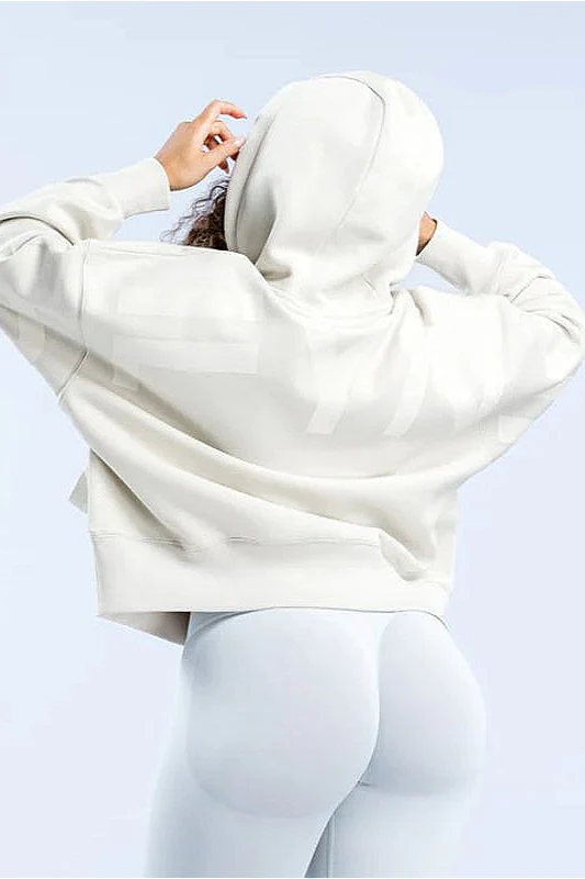Letter Fleece-Lined Warm Hoodie - Image 4