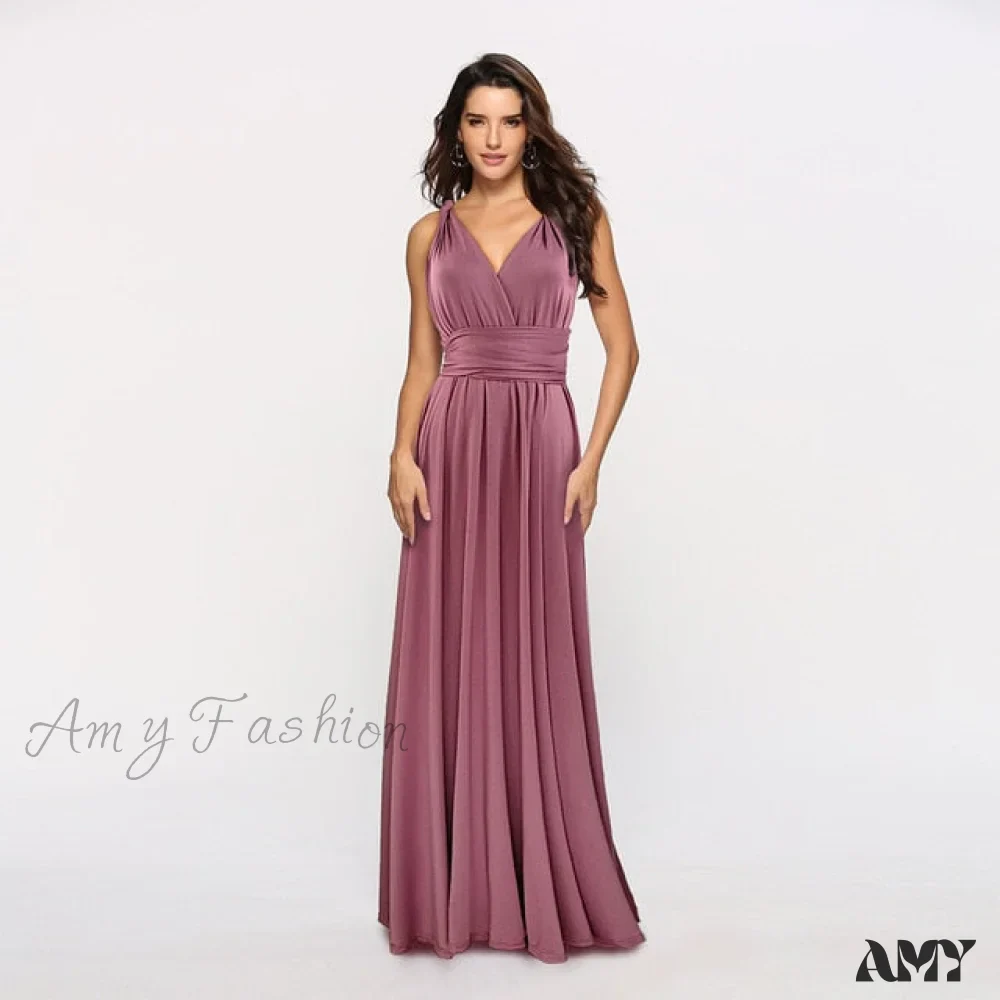 Amy Fashion - Long Party Multiway Convertible Infinity Robe Dress - Image 12
