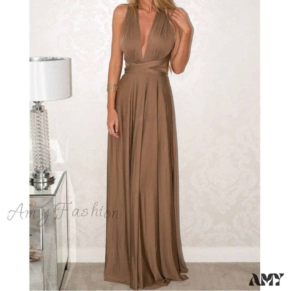 Amy Fashion - Long Party Multiway Convertible Infinity Robe Dress - Image 15