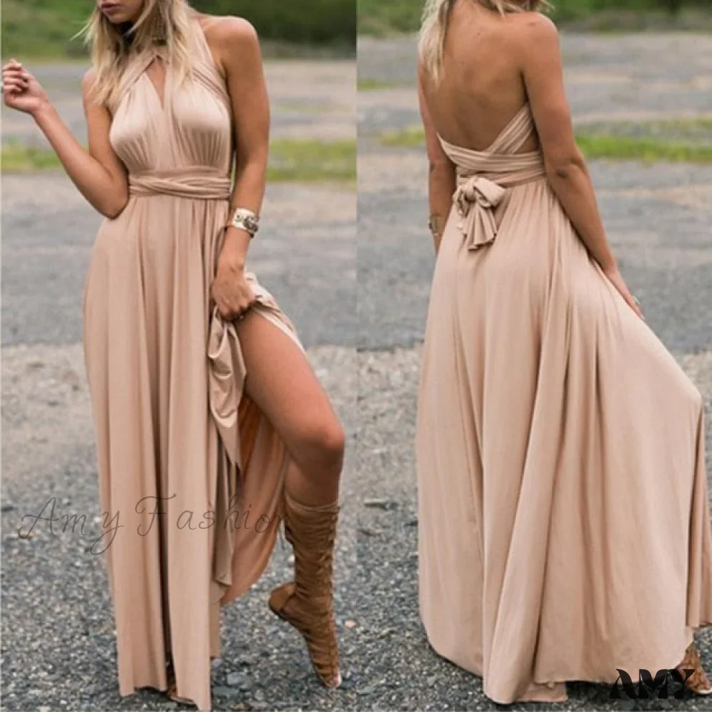 Amy Fashion - Long Party Multiway Convertible Infinity Robe Dress - Image 17