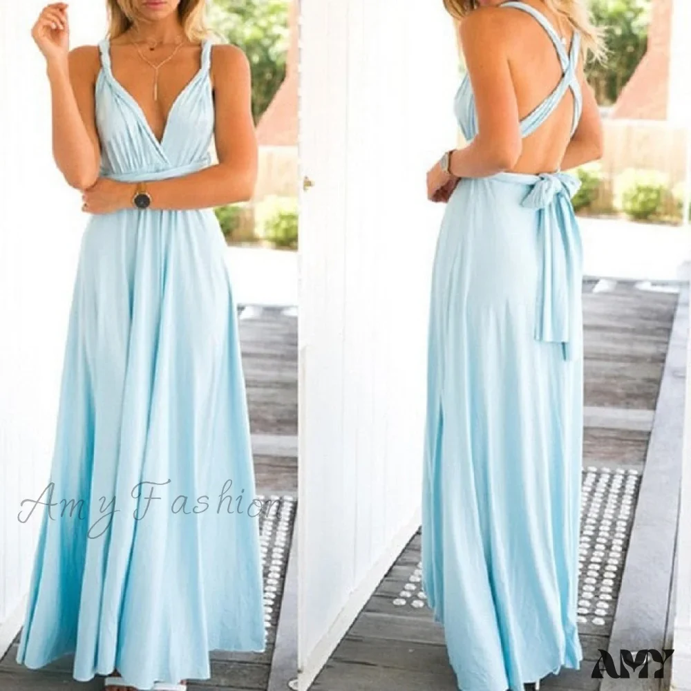 Amy Fashion - Long Party Multiway Convertible Infinity Robe Dress - Image 18