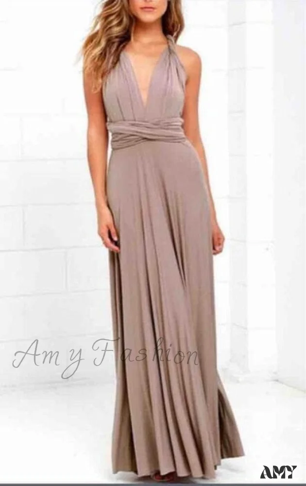 Amy Fashion - Long Party Multiway Convertible Infinity Robe Dress - Image 20
