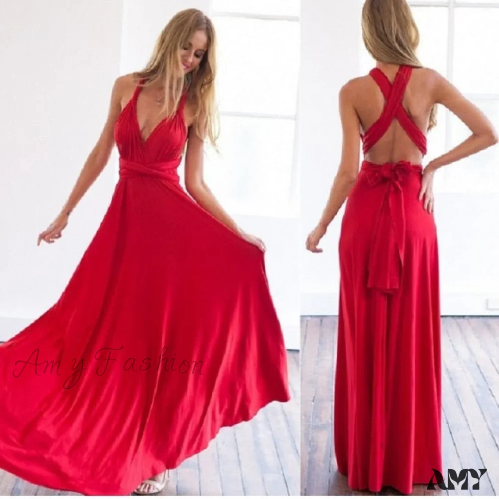 Amy Fashion - Long Party Multiway Convertible Infinity Robe Dress - Image 6