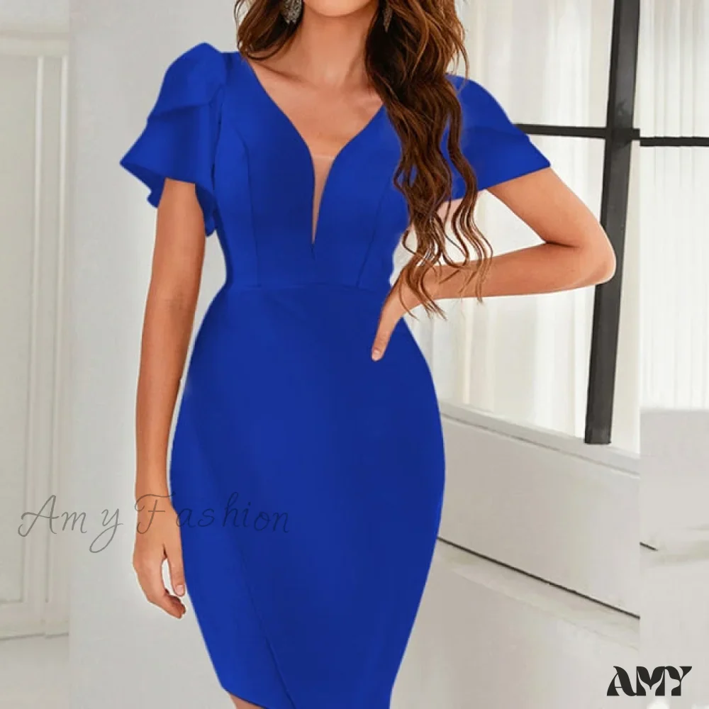 Amy Fashion - Long Sleeve Bodycon Slim Party Dress - Image 7