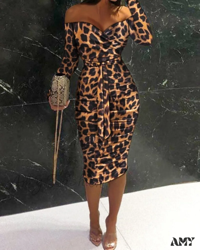 Amy Fashion - Long Sleeve Sexy Corset Midi Bodycon Dress - Image 2