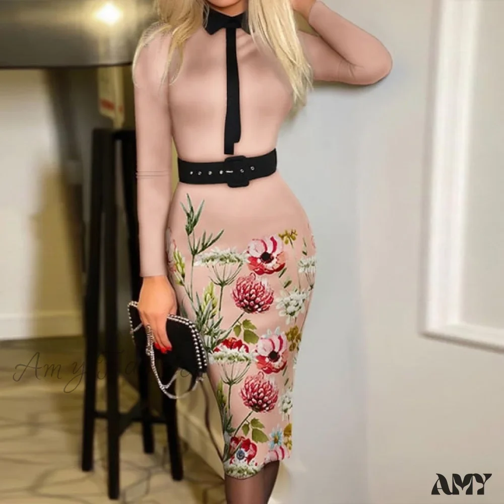 Amy Fashion - Long Sleeve Slim Fitness Elegant A Line Pencil Dresses - Image 4