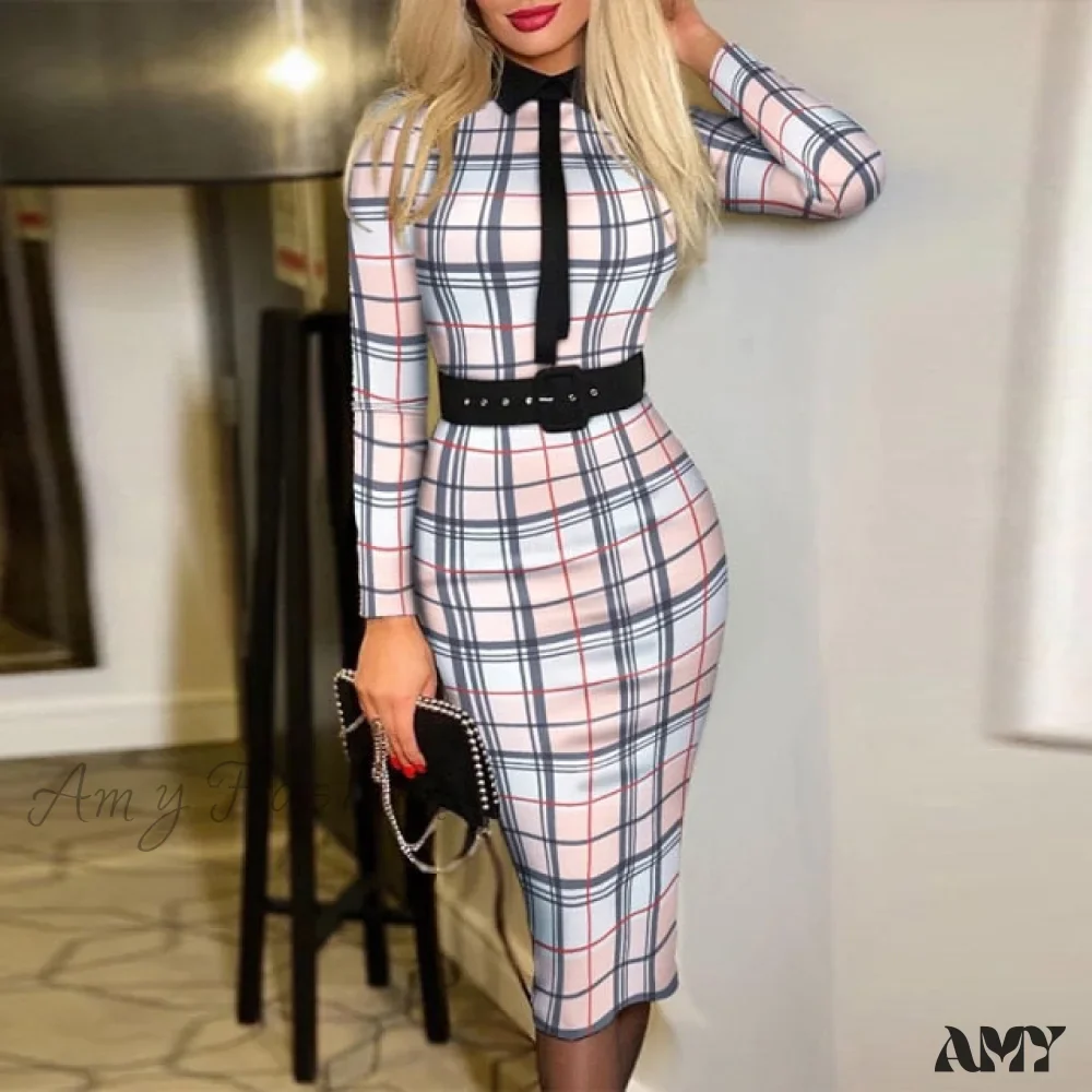 Amy Fashion - Long Sleeve Slim Fitness Elegant A Line Pencil Dresses - Image 5