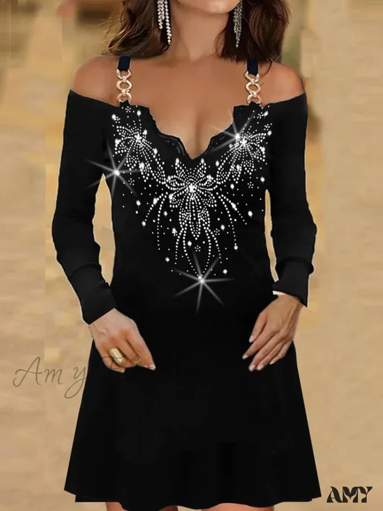 Amy Fashion - Long Sleeve Vintage Dress