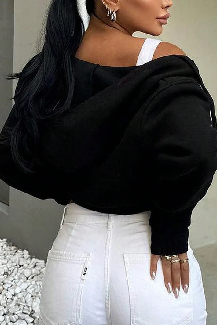 Long Sleeve Zip-Up Casual Sexy Hoodie - Image 6