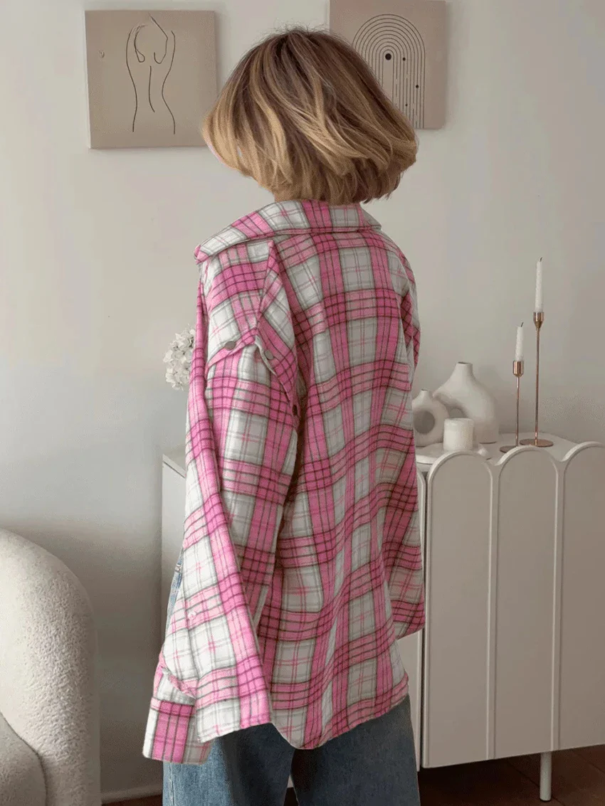 Loose Blue Stripe Cotton Blouse - Image 4
