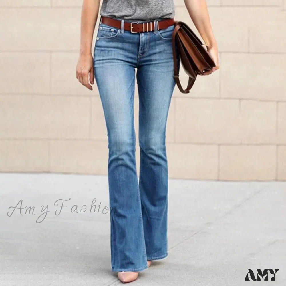 Amy Fashion - Loose Casual Fashion Plus Size Ladies Denim Trousers - Image 3