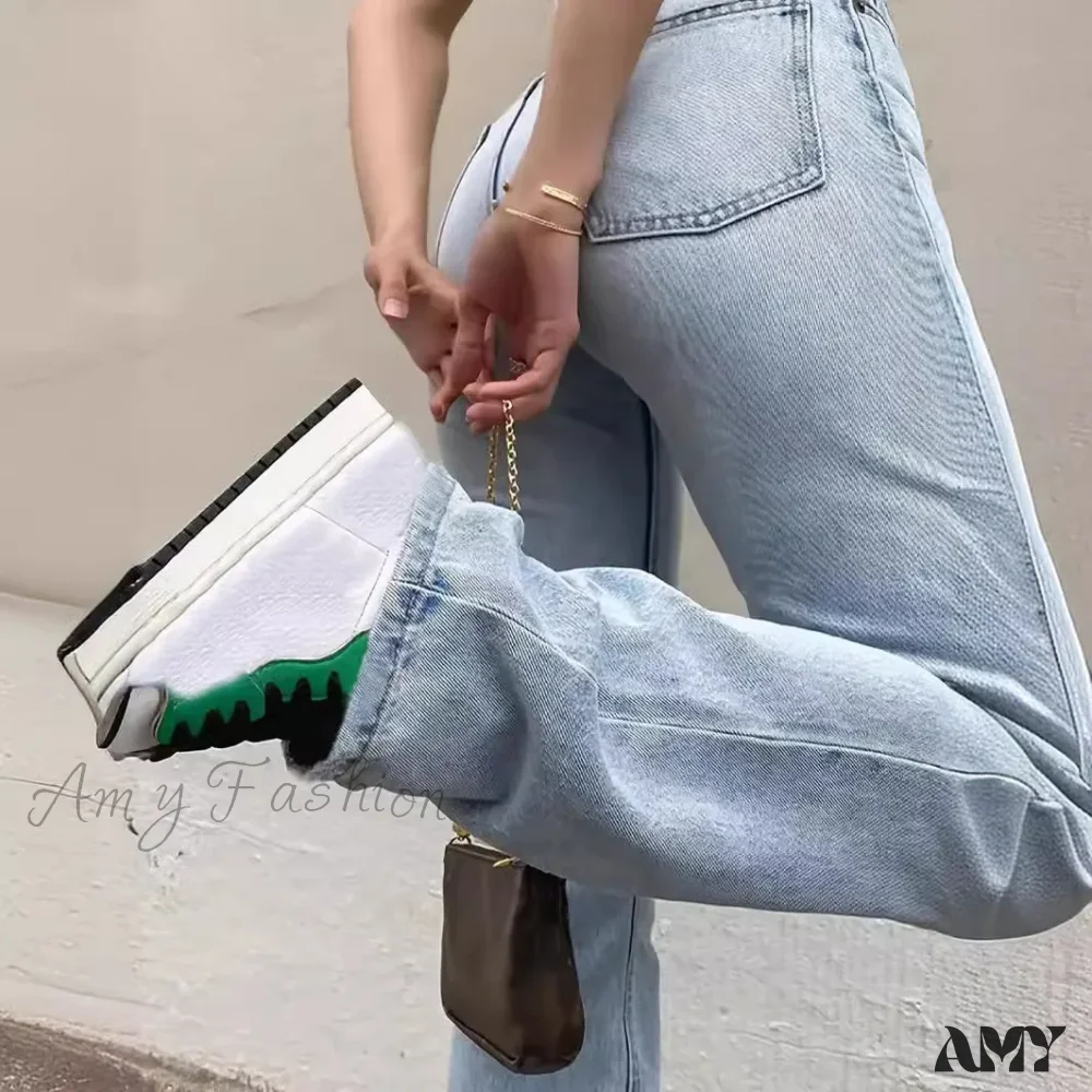 Loose Distressed Casual Basics High Waist Ankle Length Vintage Solid Pockets Denim Jean - Image 4
