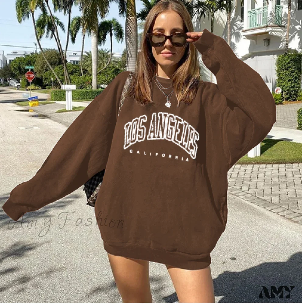 Amy Fashion - Los Angeles California Print Hoody Pullover - Image 10