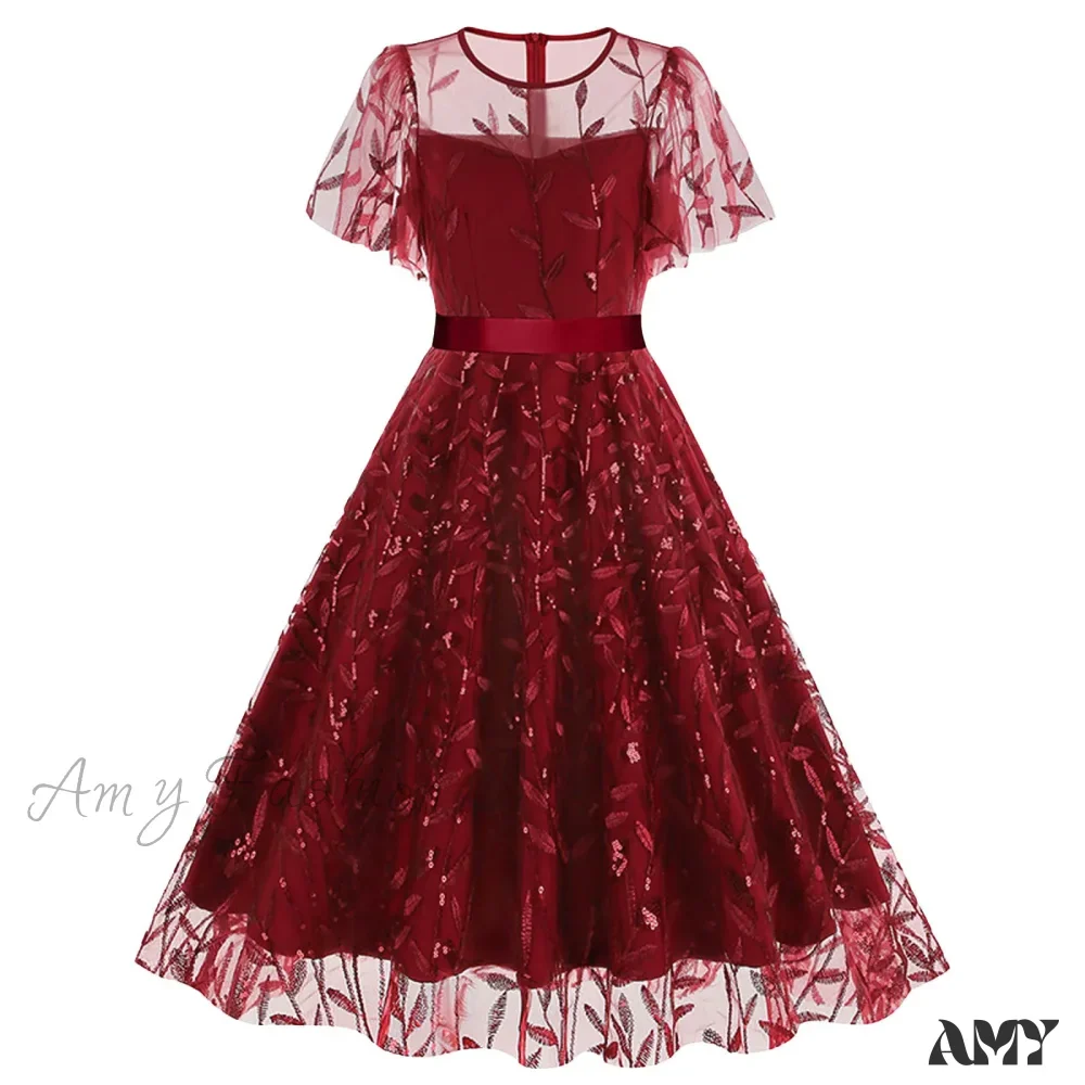 Luxury Deep V-Neck High-Waisted Lace-Up Formal Cocktail Evening Dress - Image 5