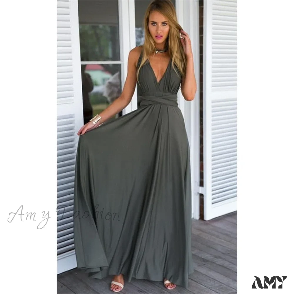 Amy Fashion - Bandage Party Bridesmaids Infinity Robe Maxi Dress - Image 10