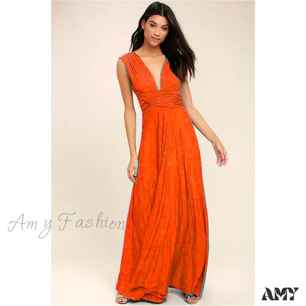 Amy Fashion - Bandage Party Bridesmaids Infinity Robe Maxi Dress - Image 26