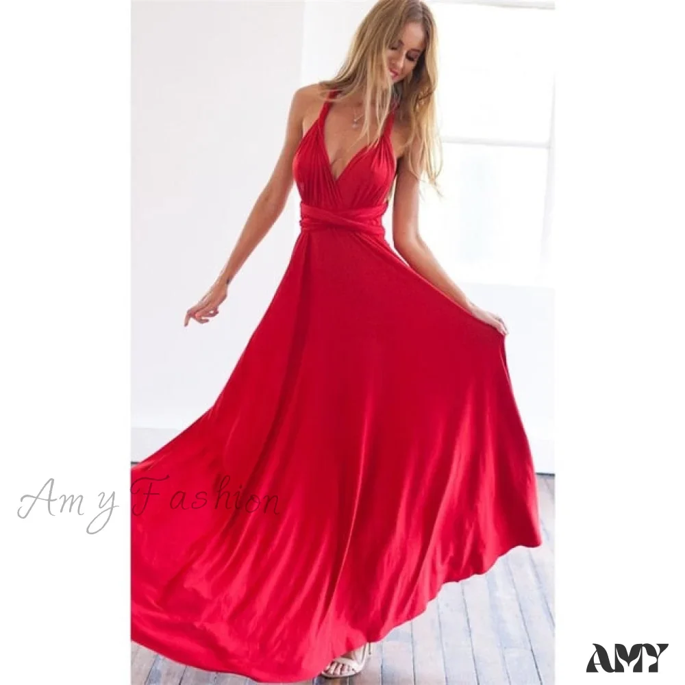 Amy Fashion - Bandage Party Bridesmaids Infinity Robe Maxi Dress - Image 28