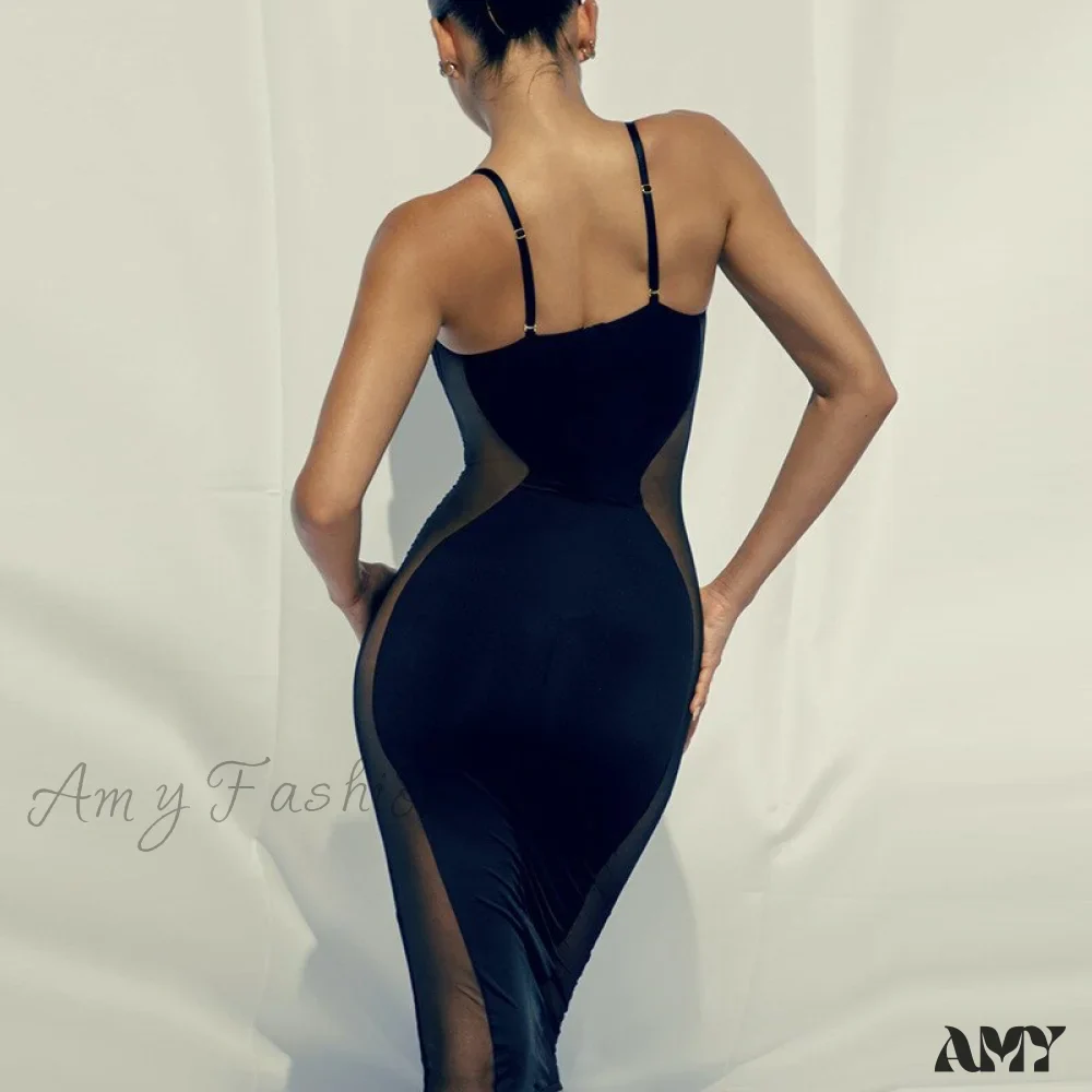 Amy Fashion - Mesh Skinny Clubwear Lady Vintage Bodycon Dress - Image 4