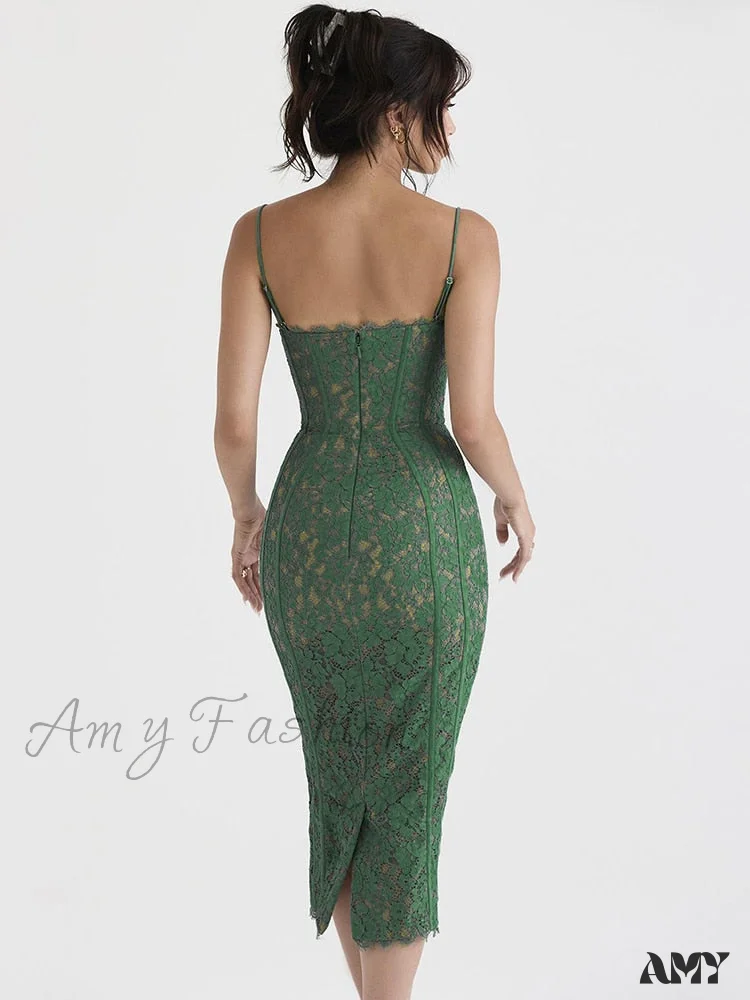 Amy Fashion - Lace Elegant Sexy Night Wedding Guest Dresses - Image 3