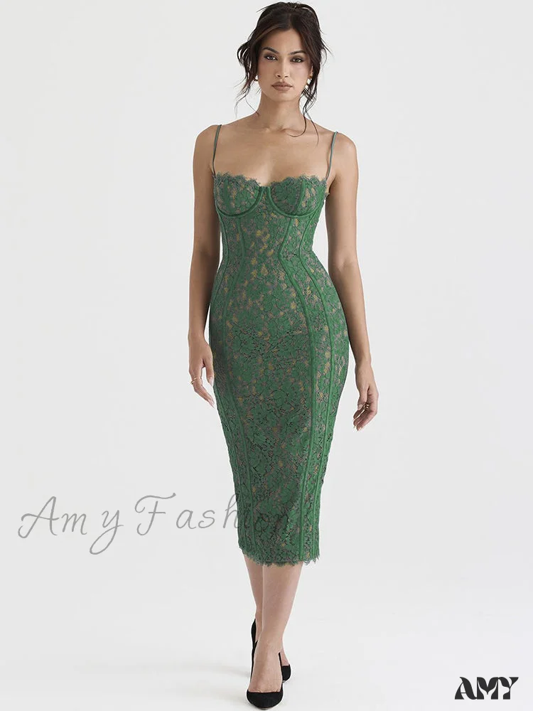 Amy Fashion - Lace Elegant Sexy Night Wedding Guest Dresses - Image 4