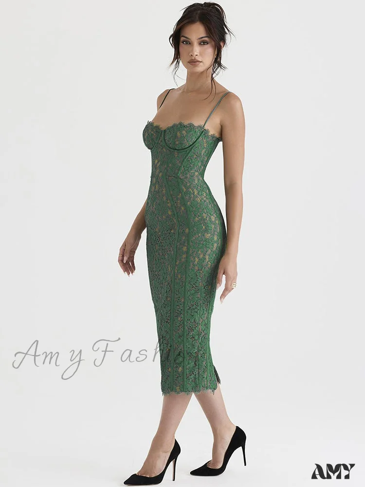 Amy Fashion - Lace Elegant Sexy Night Wedding Guest Dresses - Image 5