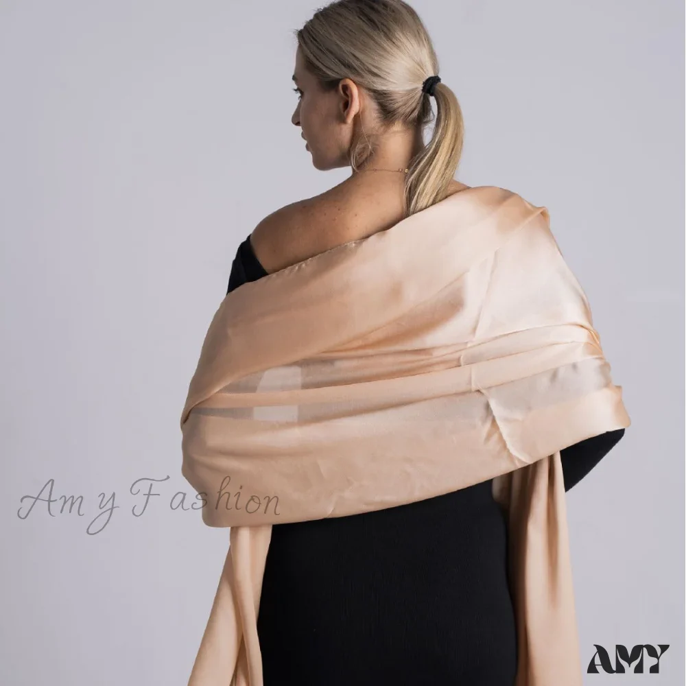 Minimalist Sun Protection Silk Summer Ice Silk Solid High-End Elegant Scarf - Image 3