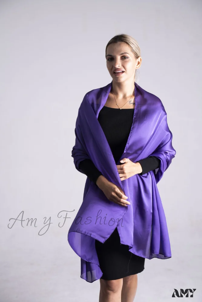 Minimalist Sun Protection Silk Summer Ice Silk Solid High-End Elegant Scarf - Image 5