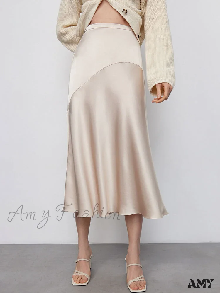 Amy Fashion - Chic Trumpet Satin Silky Skirt - Image 2