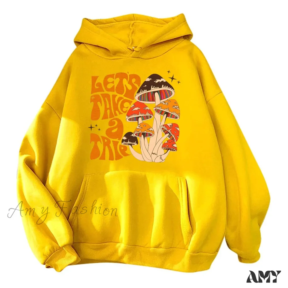Amy Fashion - Colorfulful Mushroom Print Hoody Pullover - Image 4