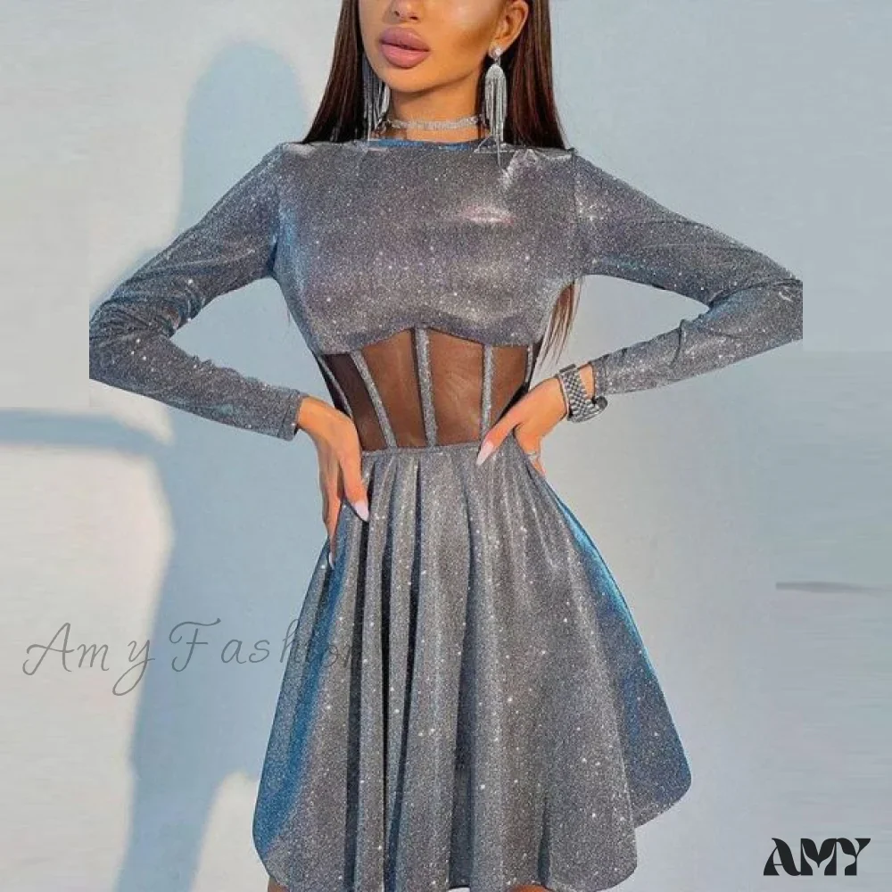 Amy Fashion - Sexy Bright Fluffy Dress - Image 5