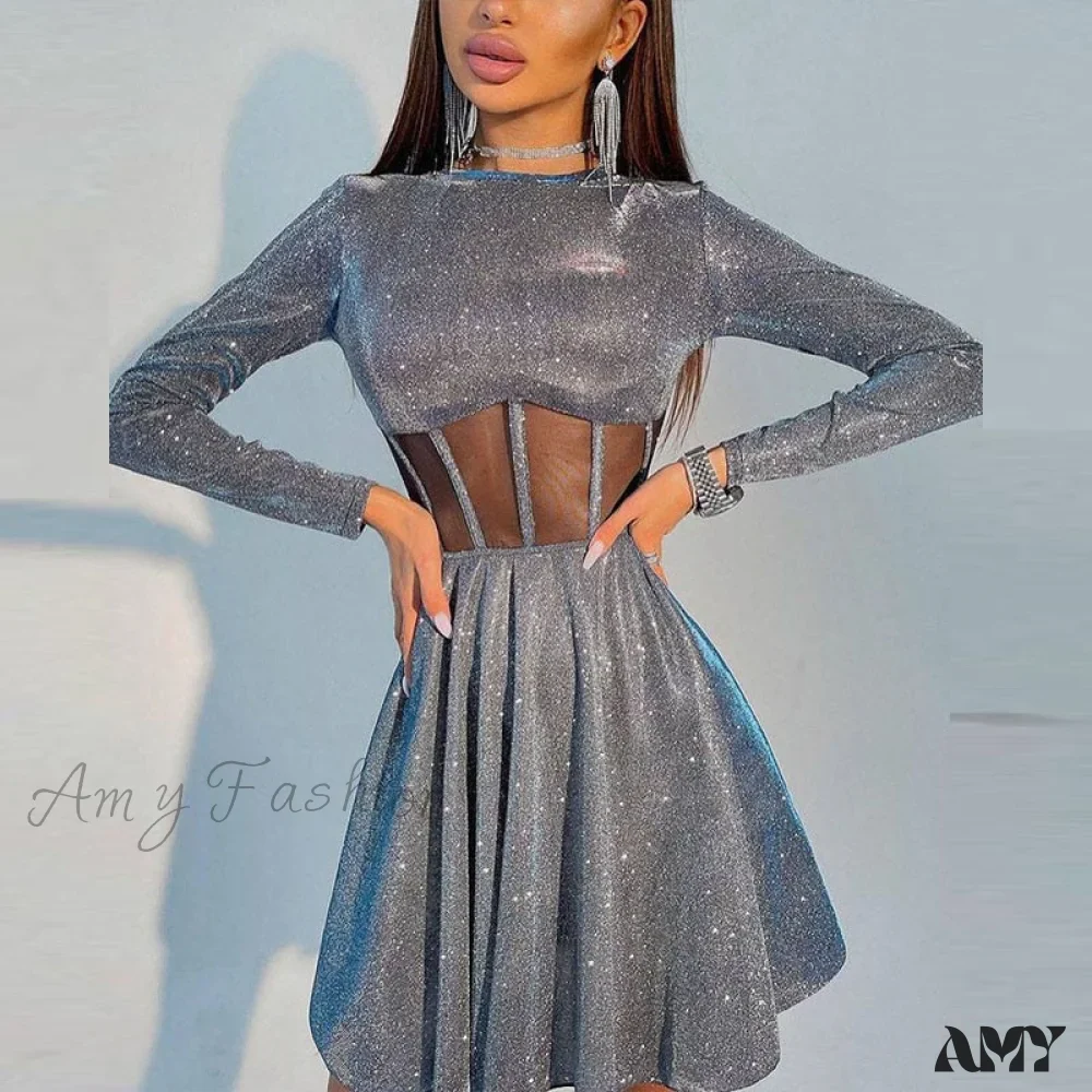 Amy Fashion - New Femme Sexy hiny Bright Fluffy Dress - Image 2