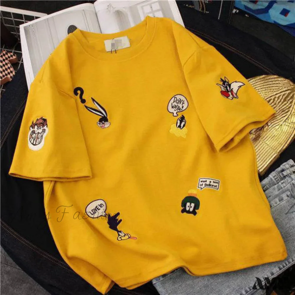 Amy Fashion - New O-Neck Short Sleeve Cute Cartoon T-Shirt - Image 3