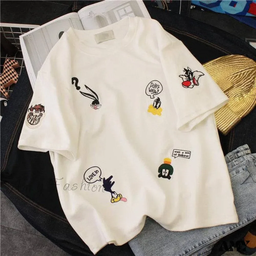Amy Fashion - New O-Neck Short Sleeve Cute Cartoon T-Shirt - Image 4