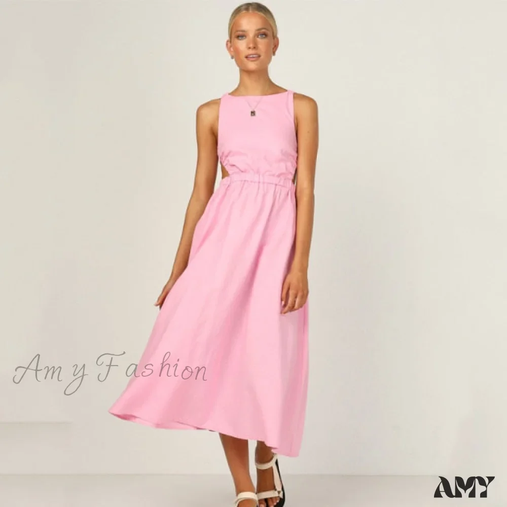 Amy Fashion - Slip Black Backless Vintage Elegant Party Maxi Dress - Image 4