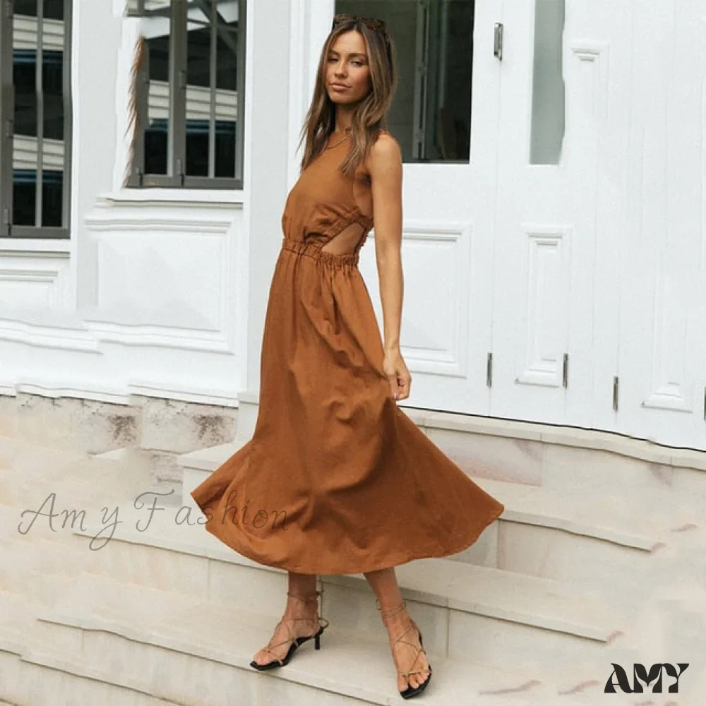 Amy Fashion - Slip Black Backless Vintage Elegant Party Maxi Dress - Image 5