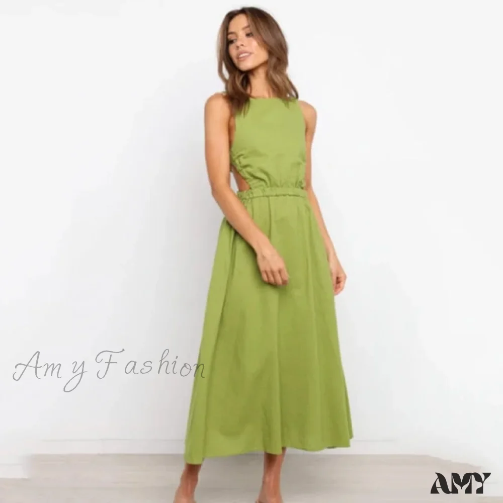 Amy Fashion - Slip Black Backless Vintage Elegant Party Maxi Dress - Image 6