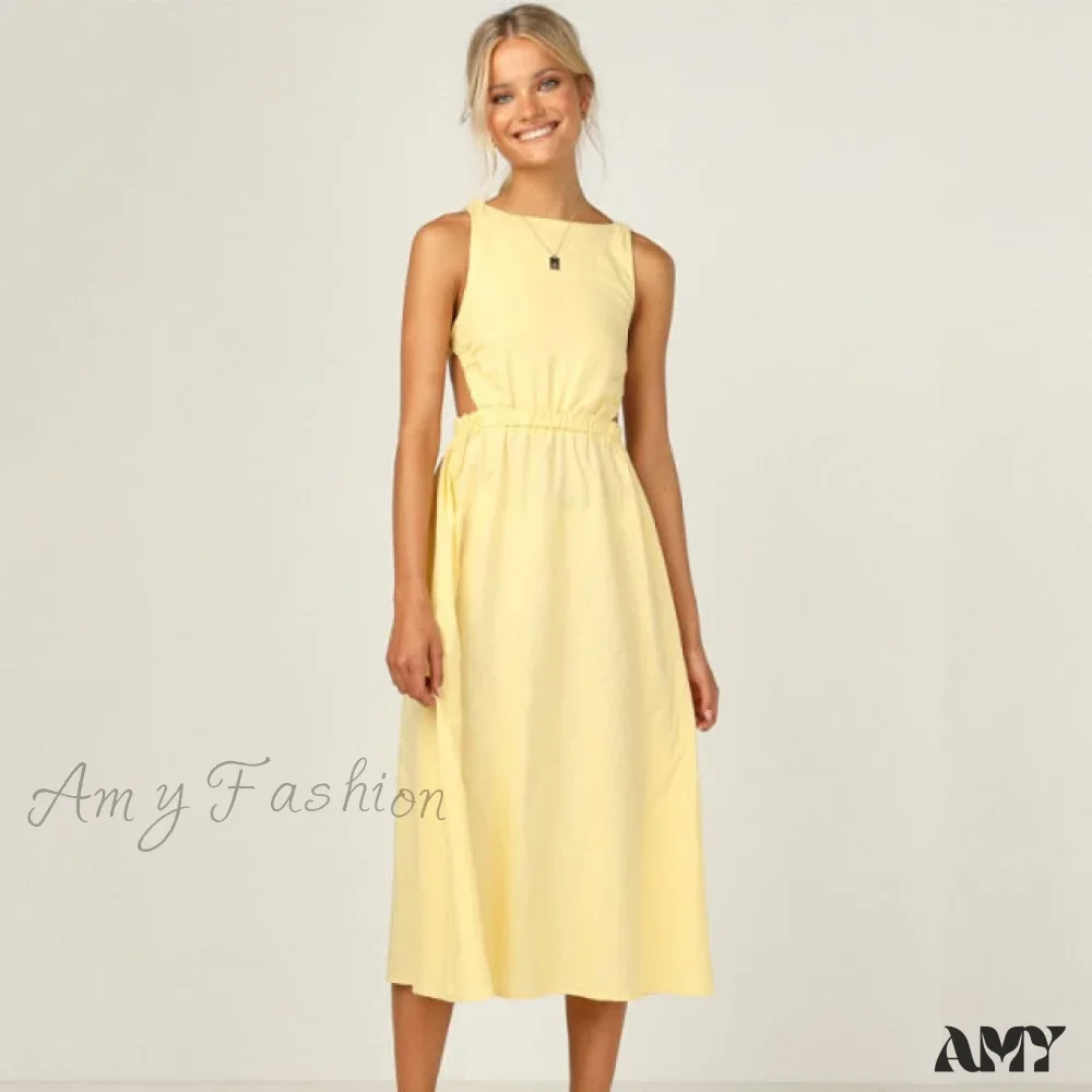 Amy Fashion - Slip Black Backless Vintage Elegant Party Maxi Dress - Image 7