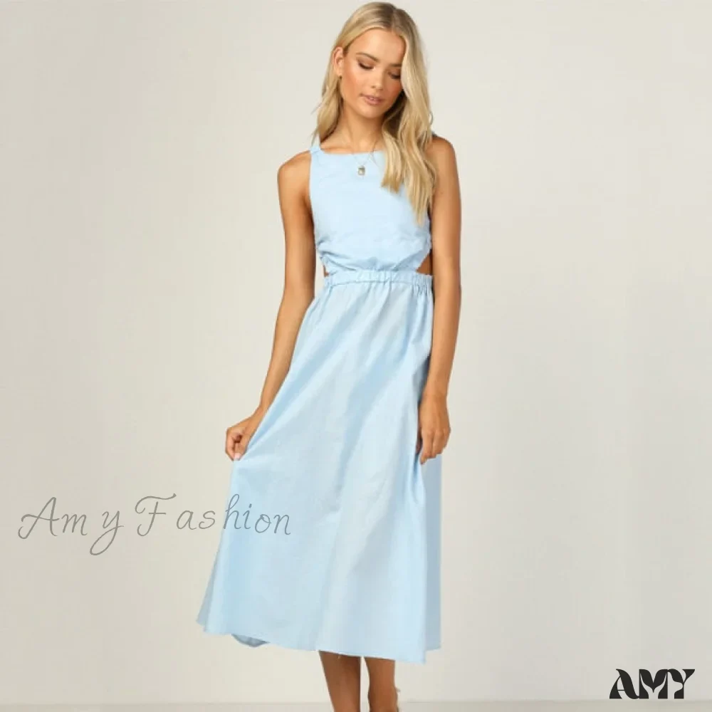 Amy Fashion - Slip Black Backless Vintage Elegant Party Maxi Dress - Image 9