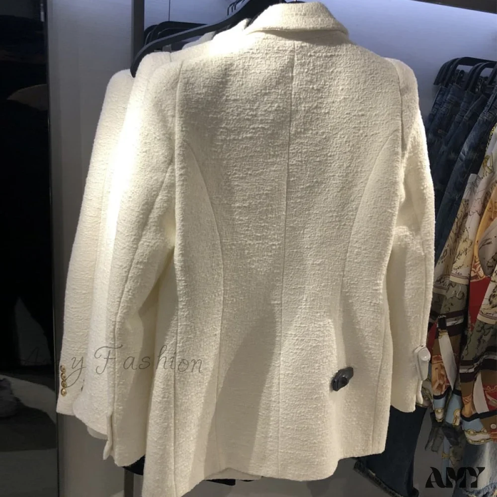 Amy Fashion - Vintage Tweed Chic Button Blazers - Image 4