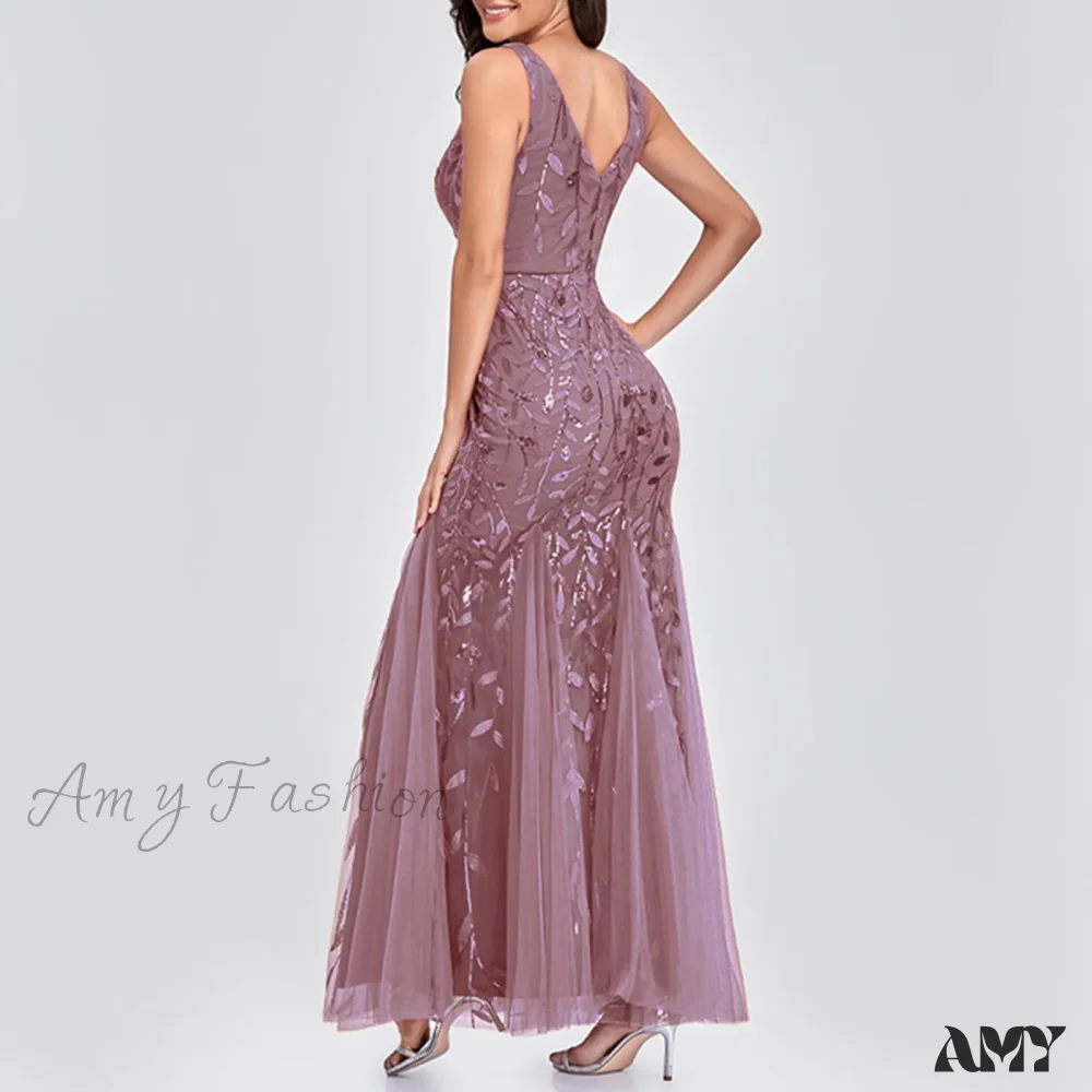 New Square-Collar Sequined Long-Sleeve Ruffle Hem Bodycon Evening Party Vestidos Dress - Image 8